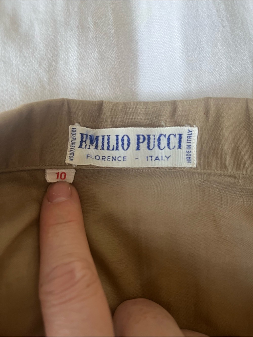 Emilio Pucci Vintage Tan Lightweight Cotton Button-Up Shirt - Picture 2 of 9
